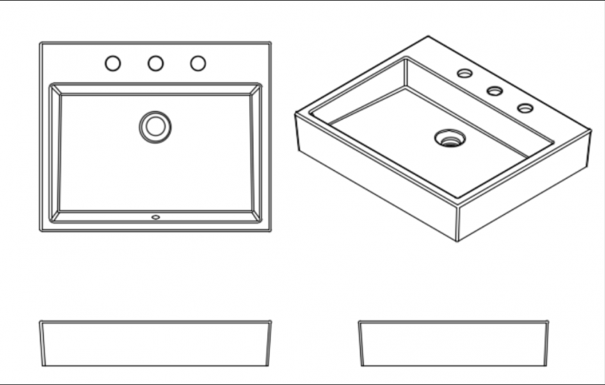 Rectangular sink design details,