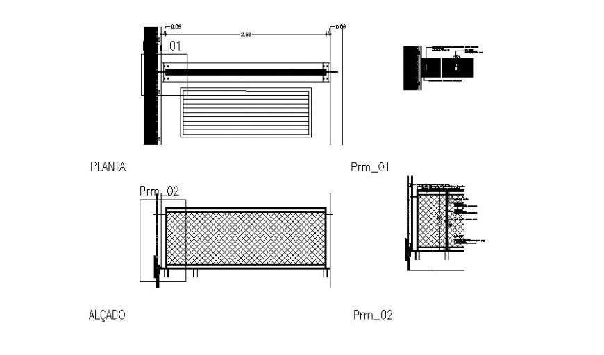 Reeling elevation and section plan autocad file