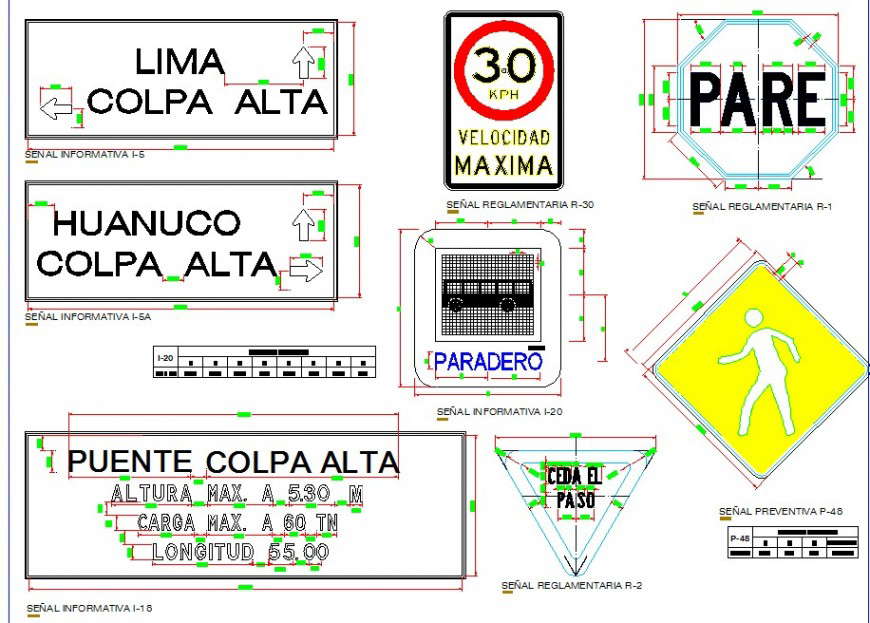 Regulatory signal plan and elevation layout file