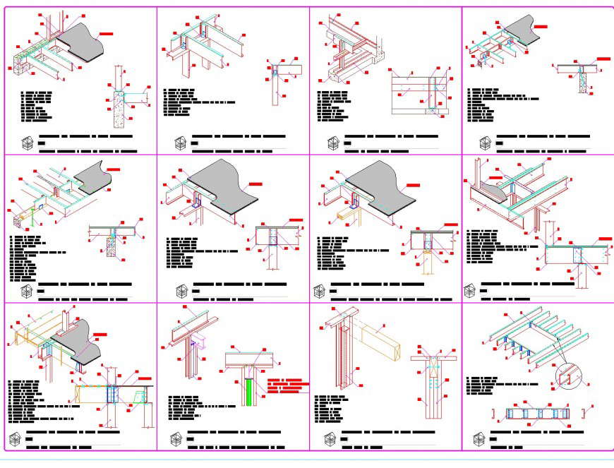 Reinforcement slab section plan autocad file