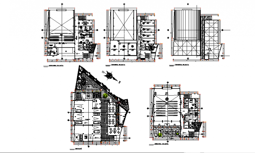 Religious church ground floor, first floor, second floor etc floor plan layout details dwg file