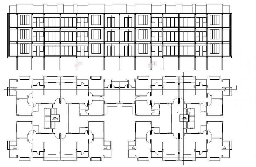 Residential apartment plan drawing in dwg file.