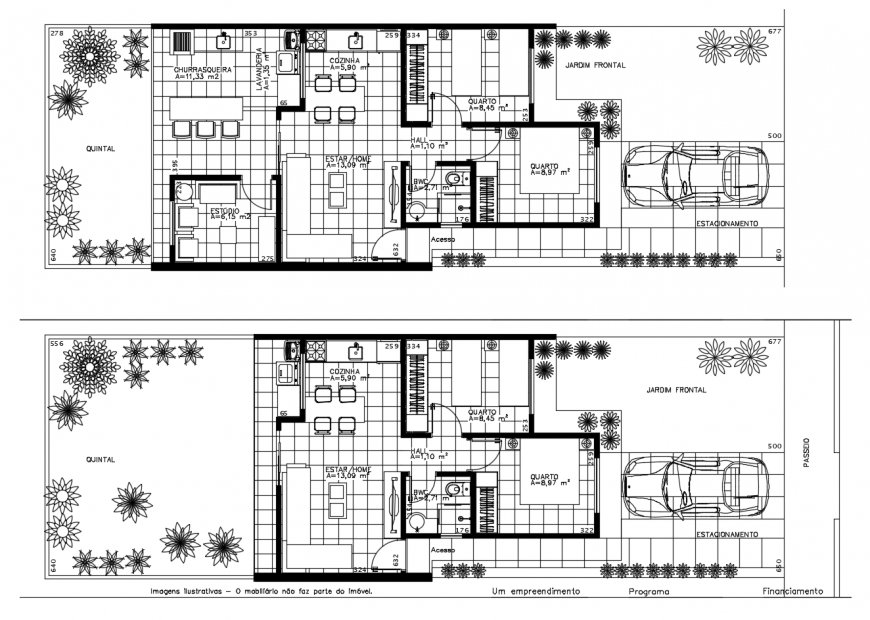 Residential house plan 2d view layout autocad file