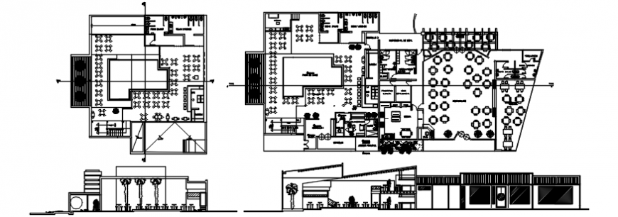 Resort top view plan 2d concept