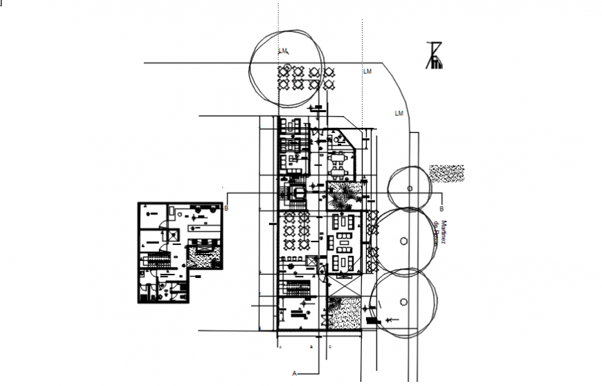 Restaurant plan in AutoCAD software