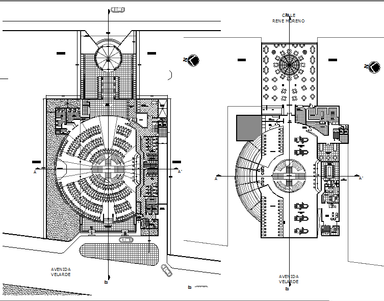 restaurant plan elevation drawing dwg