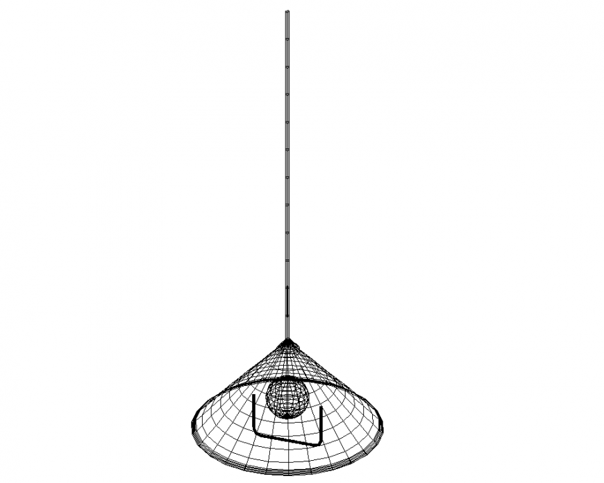 Restaurant chandelier Cad 3D model detail