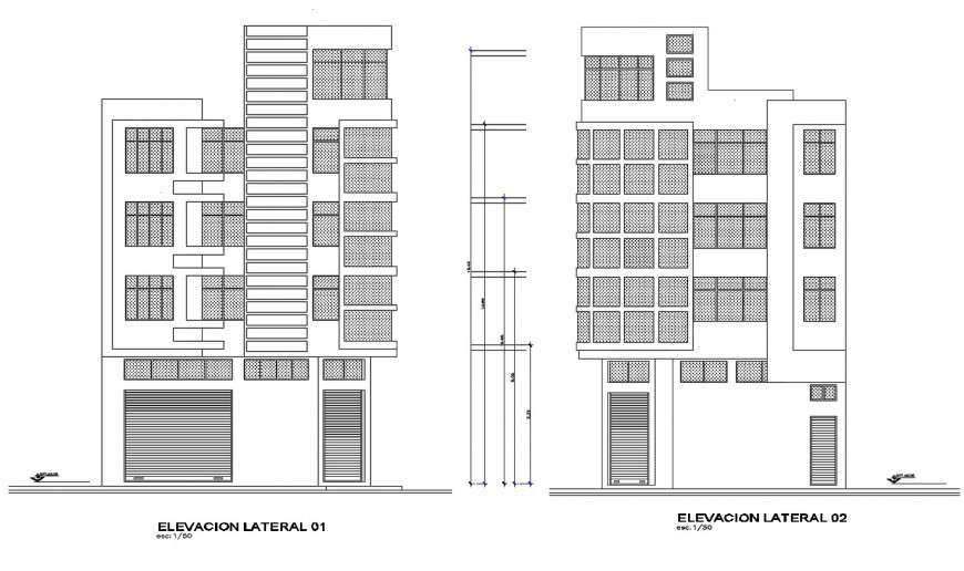 Restaurant elevation in auto cad file