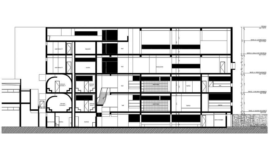 Restaurant elevation of auto cad file