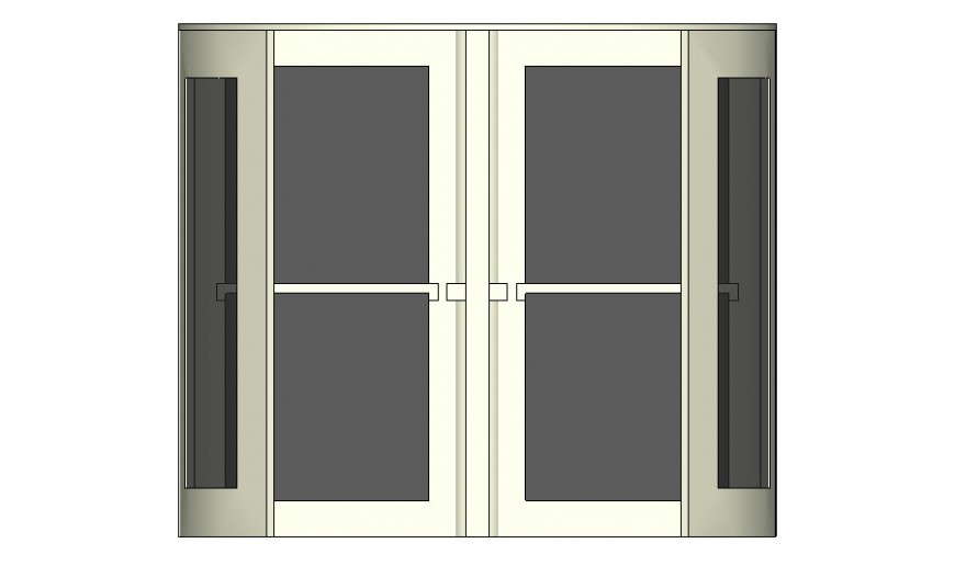 Revolving glass door elevation in sketch up software