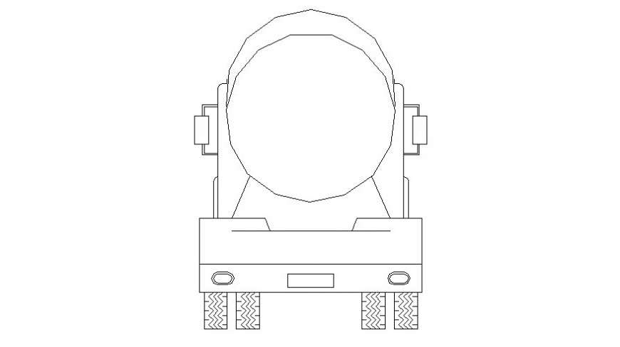 RMC truck transportation units 2d view elevation in autocad