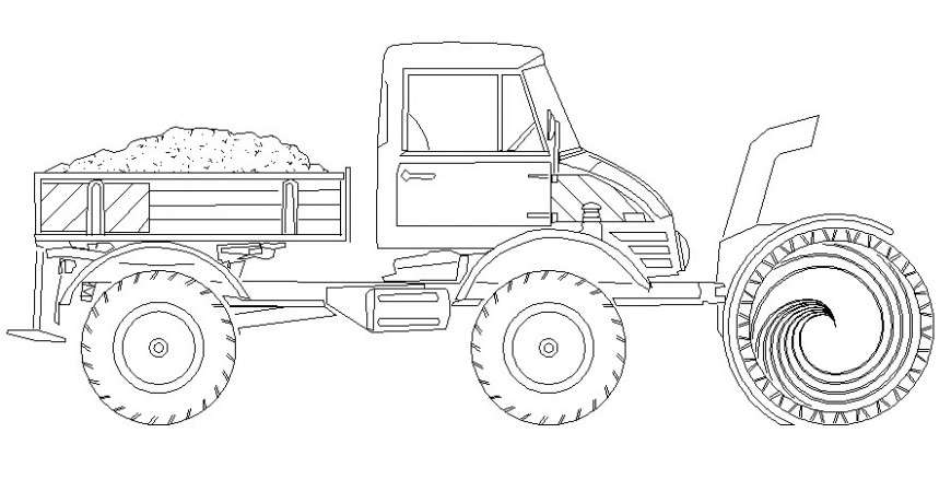 Road roller blocks details drawing in AutoCAD