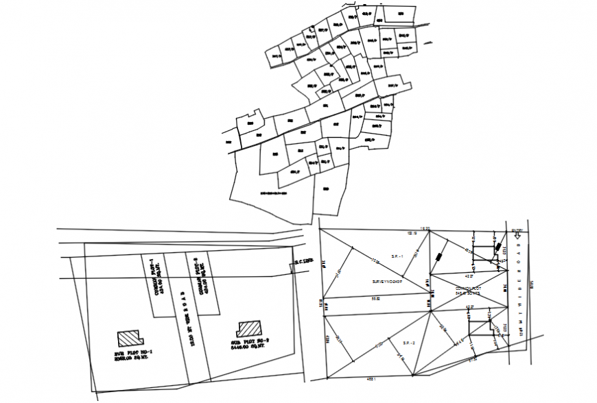 Road sectional top view plan details
