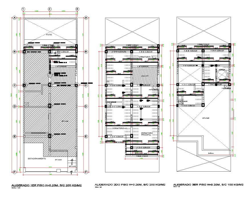 Roof and beam plan autocad file