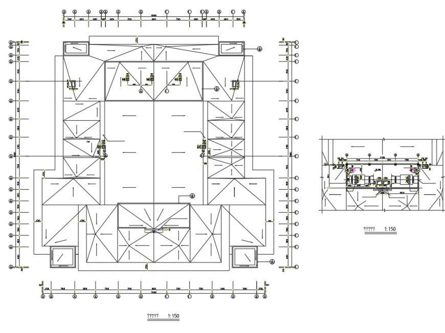 Roof auditorium plan detail dwg file
