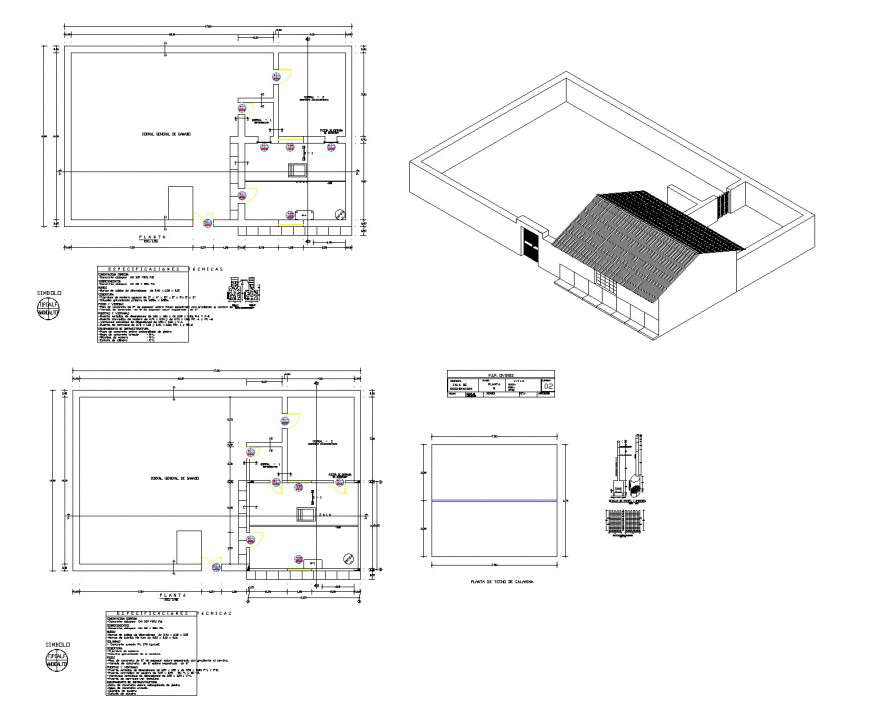 Roof Bird house plan dwg file