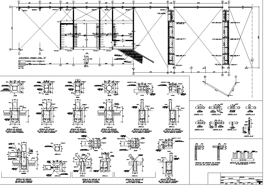 Roof plan and foundation section autocad file