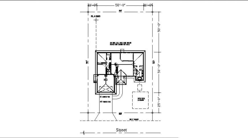 Roof plan detailing drawing 2d view in autocad format