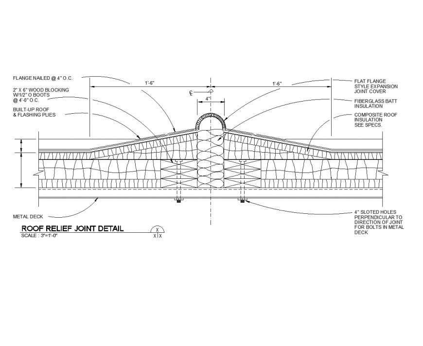 Roof relief joint detail dwg file