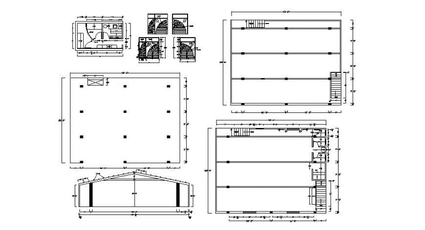 Roof structure, framing plan, furniture layout and auto-cad drawing details of house dwg file