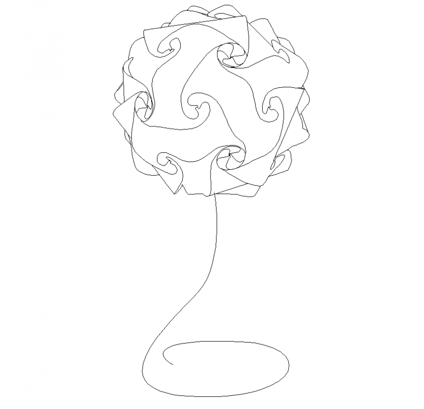 Rose flower CAD blocks detail elevation 2d view autocad file