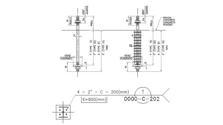 Rough concrete section plan autocad file