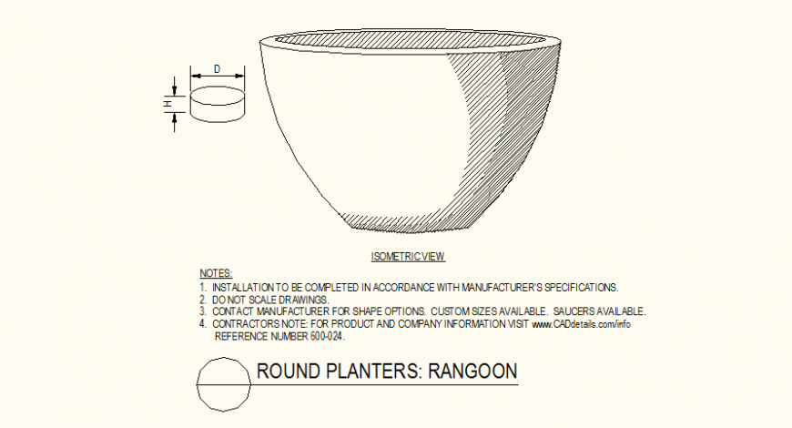 Round Planters Layout | Rangoon Detail CAD Plan