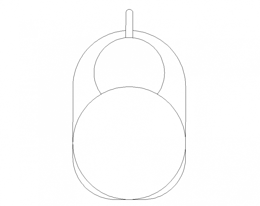 Round shape of lock kitchen detail dwg file