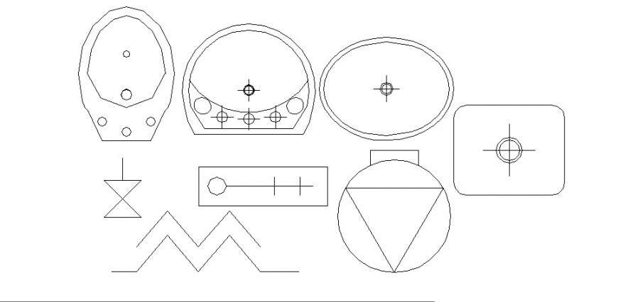 Sanitary block in different design in AutoCAD file