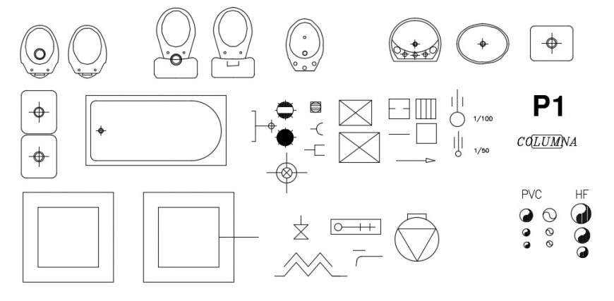 Sanitary cad blocks dwg file