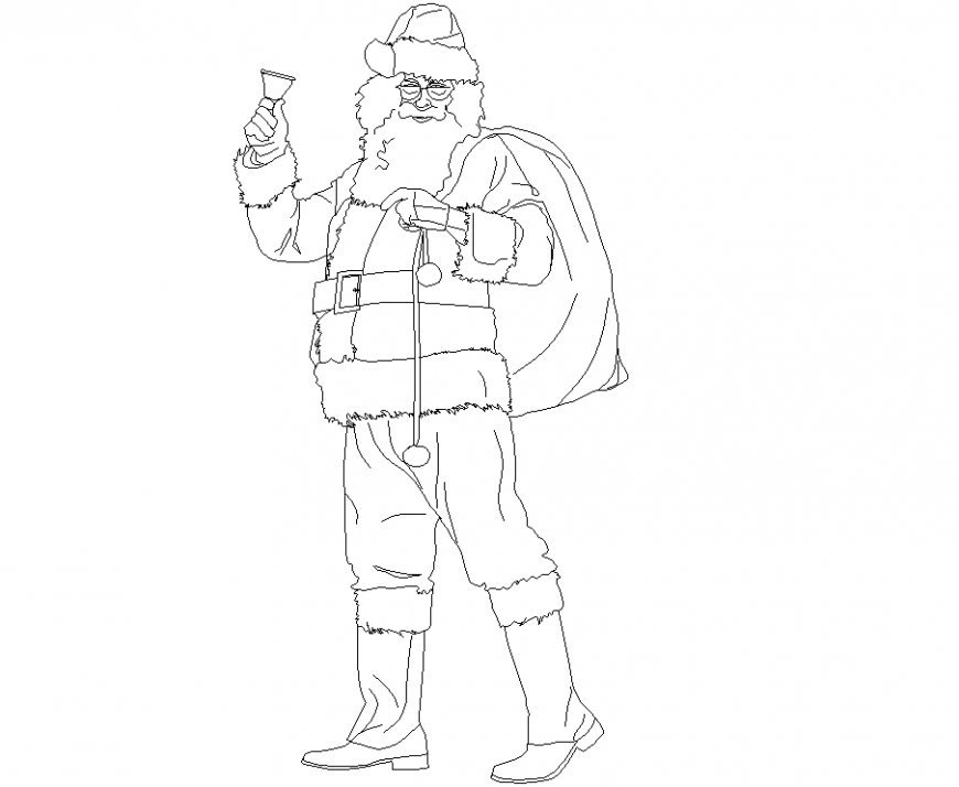 Santa clause plan detail dwg file.