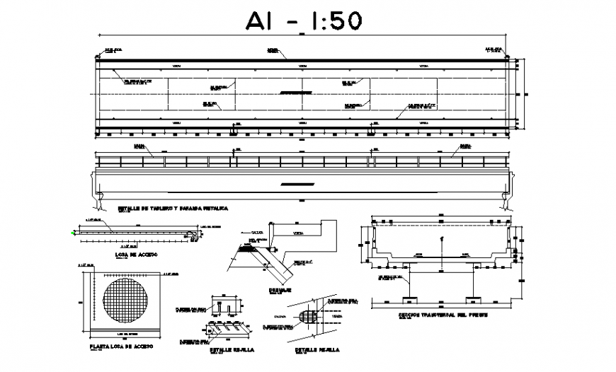 Scale 1:50 bridge section plan