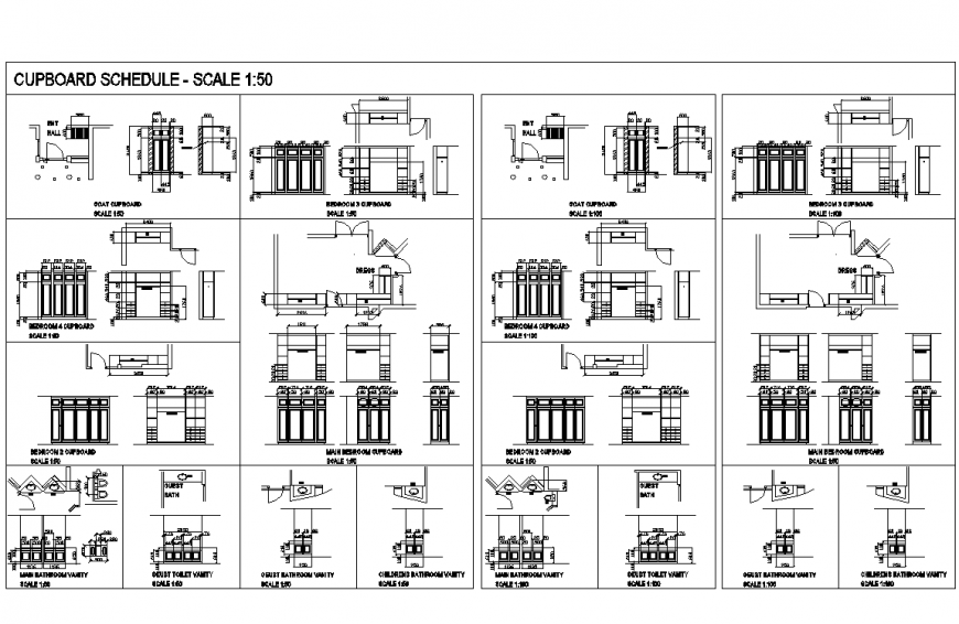 Sched Cupboard furniture detail dwg file