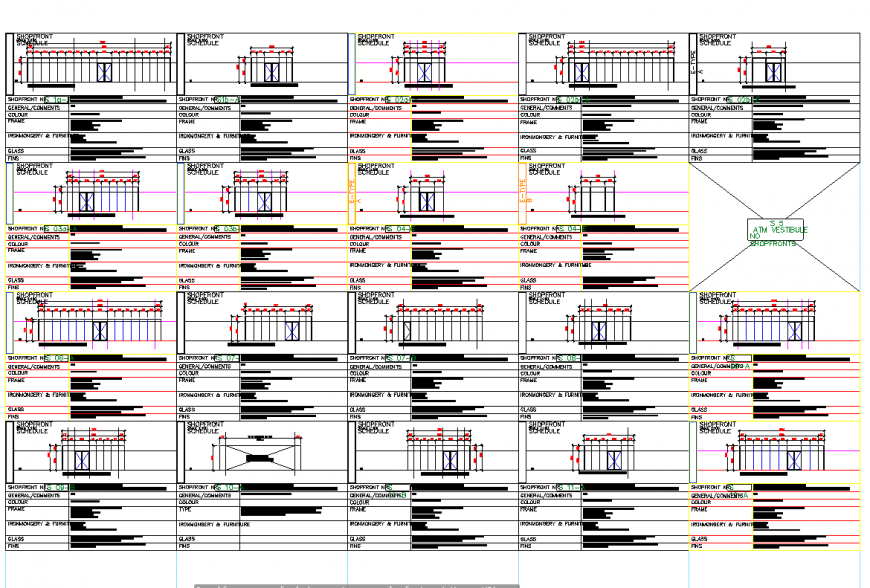 Sched Shop front elevation autocad file