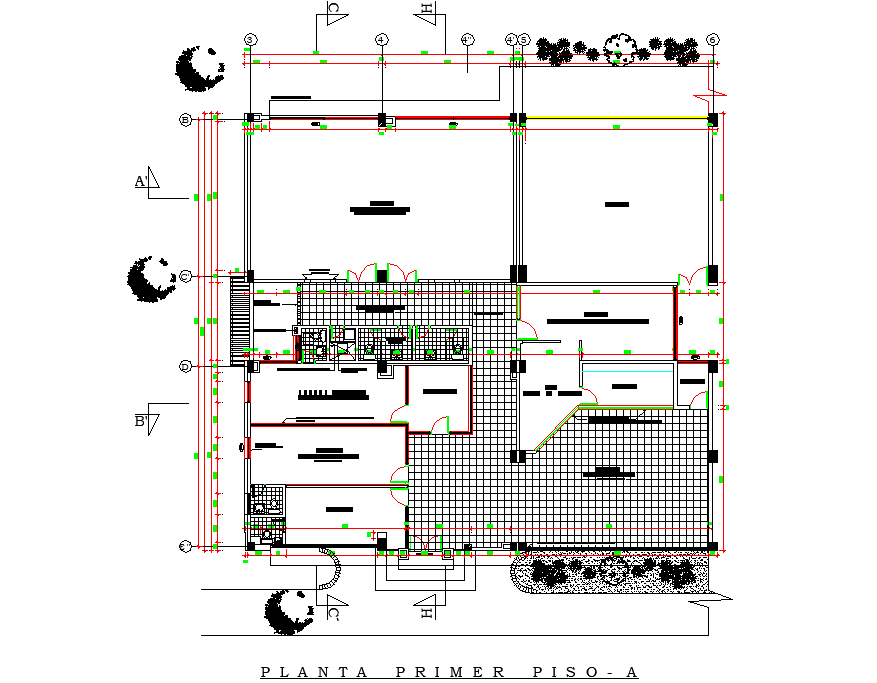 school planning detail dwg file