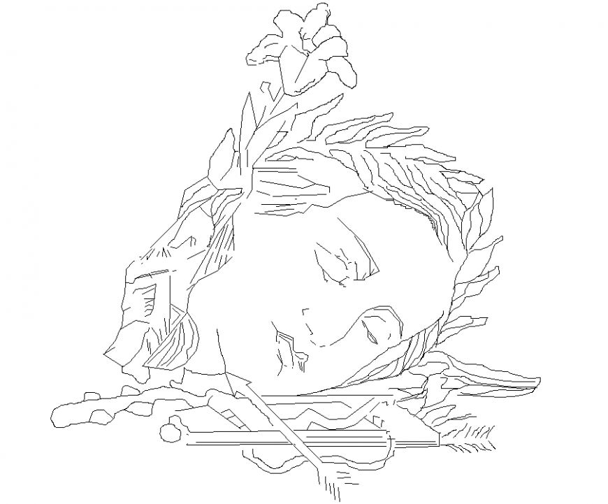 Sculpture drawing in dwg AutoCAD file.
