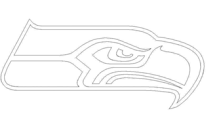 Seahawks Logo detail 2d view CAD blocks layout file in autocad format
