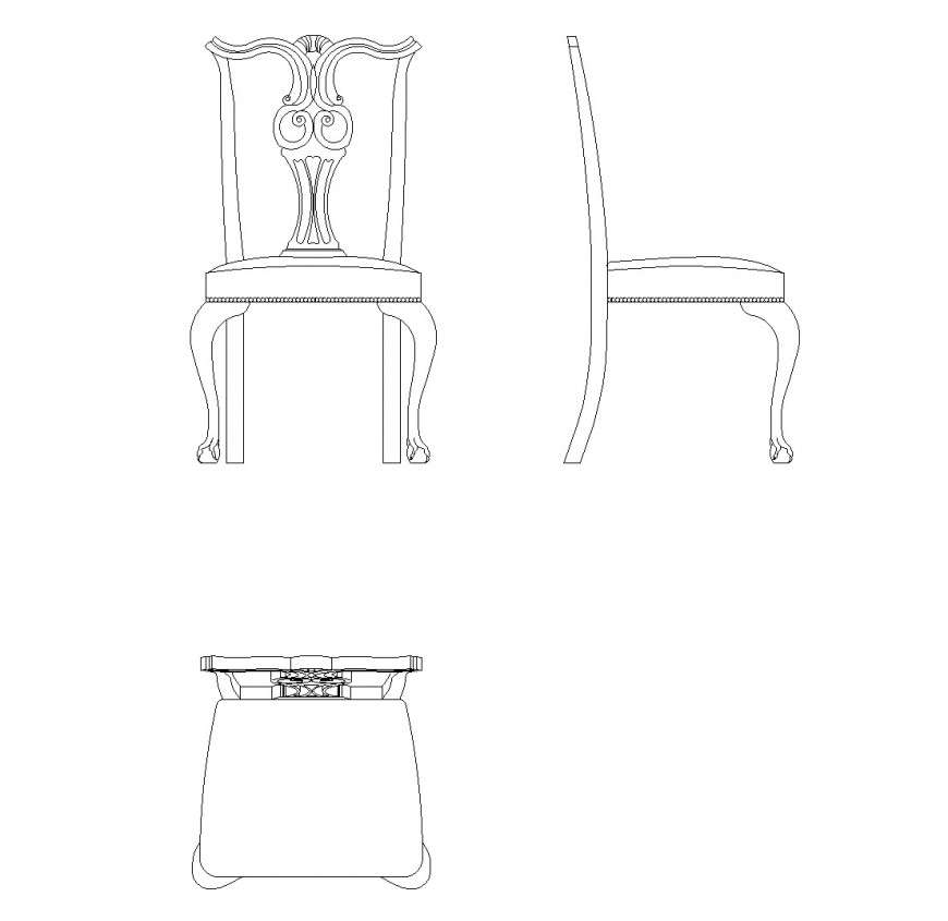 Seat cover chair plan autocad file
