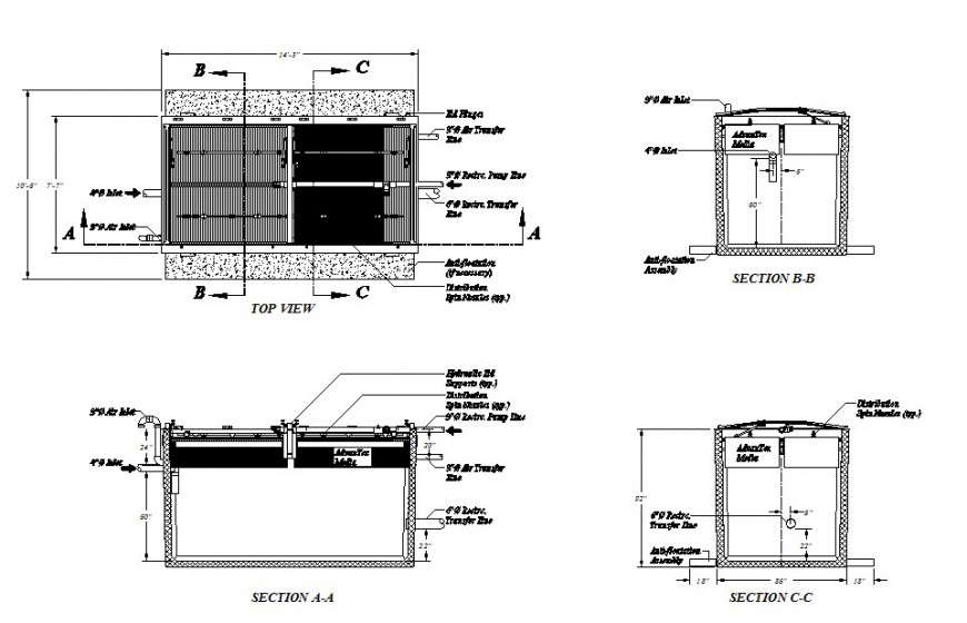 Section and plan detail of structure 2d view CAd block layout autocad file