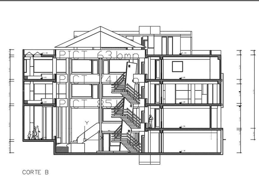Section B-B’ house plan layout file