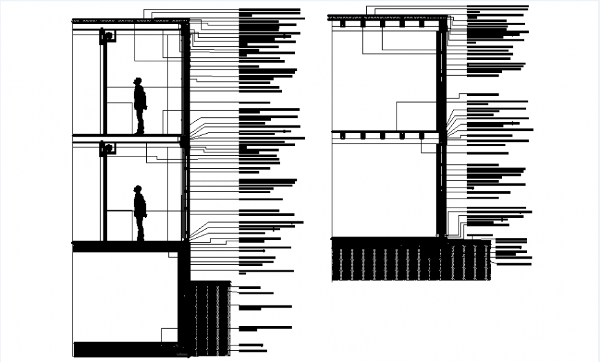 Section constructive wood dwg file