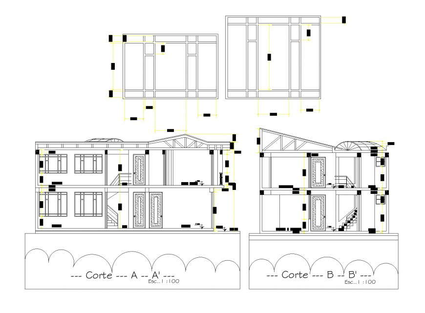 Section home plan autocad file