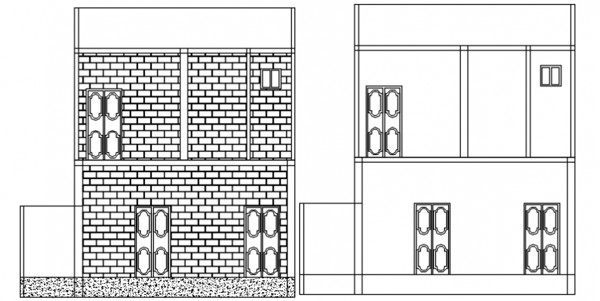 Section of a house autocad drawing