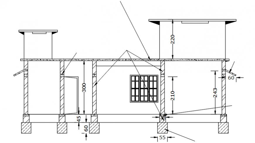 Section of residential house dwg file
