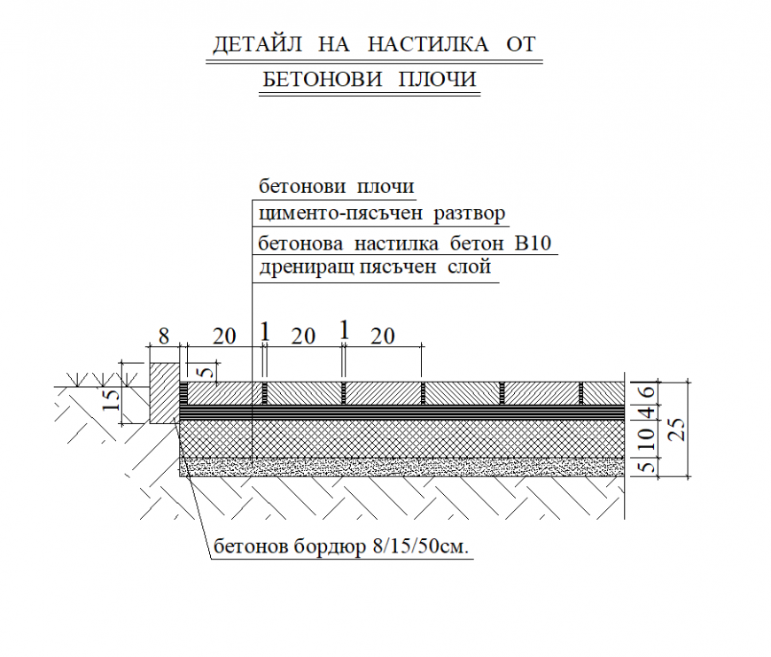 Section paving architectural design dwg file