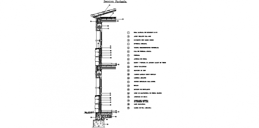 Section plan with a detailing & dwg file.