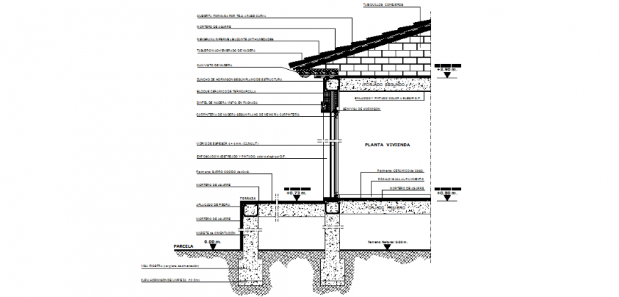 Section plan with a detailing dwg file.