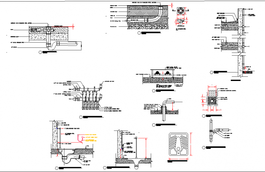 Section plumbing detail plan layout detail