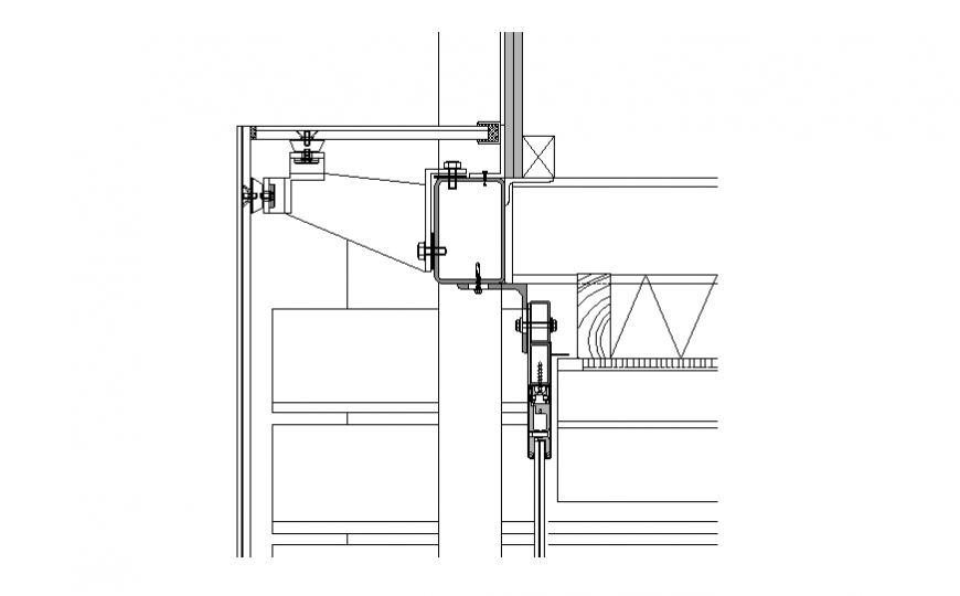 Section wooden framing detail autocad file
