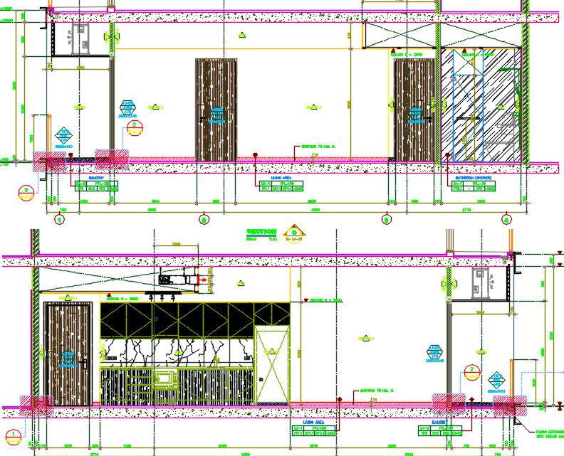 sectional details  of a room dwg file